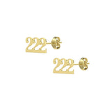 222 Angel Number Stud Earrings