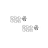 888 Angel Number Stud Earrings