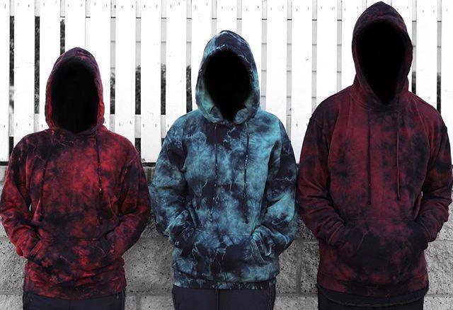 Resist Hoodie in Midnight Red, Aqua & Oxblood