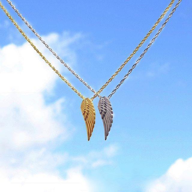 mens wing necklace gold silver