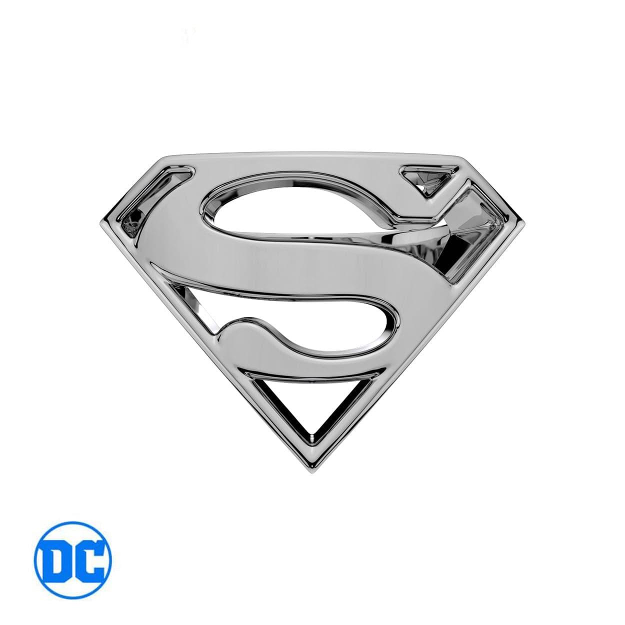 DC Comics Superman Ring in chrome, officially licensed stainless steel
