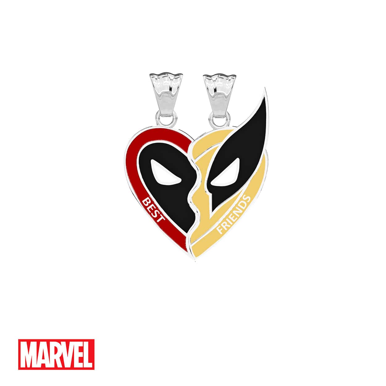 Officially licensed Marvel jewelry: Deadpool and Wolverine BFF pendant by MISTERVERSE