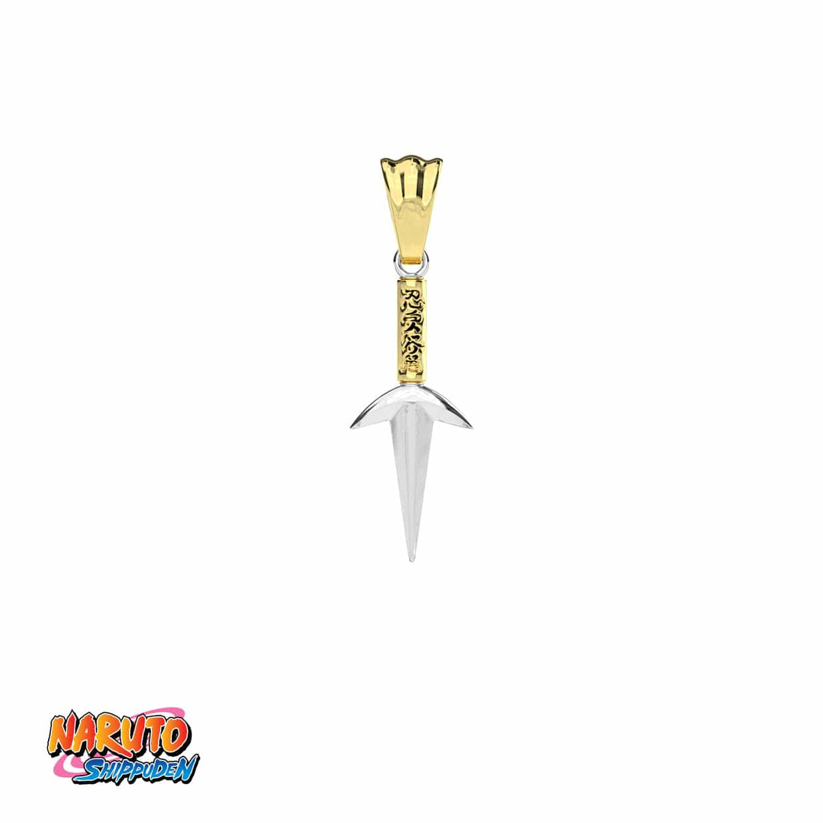 Naruto Minato's Kunai pendant in gold, officially licensed 316L stainless steel Naruto necklace