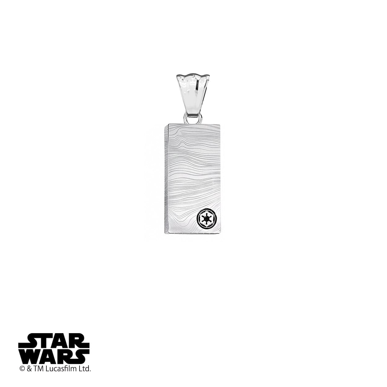 Officially licensed Star Wars Beskar pendant in chrome by MISTERVERSE