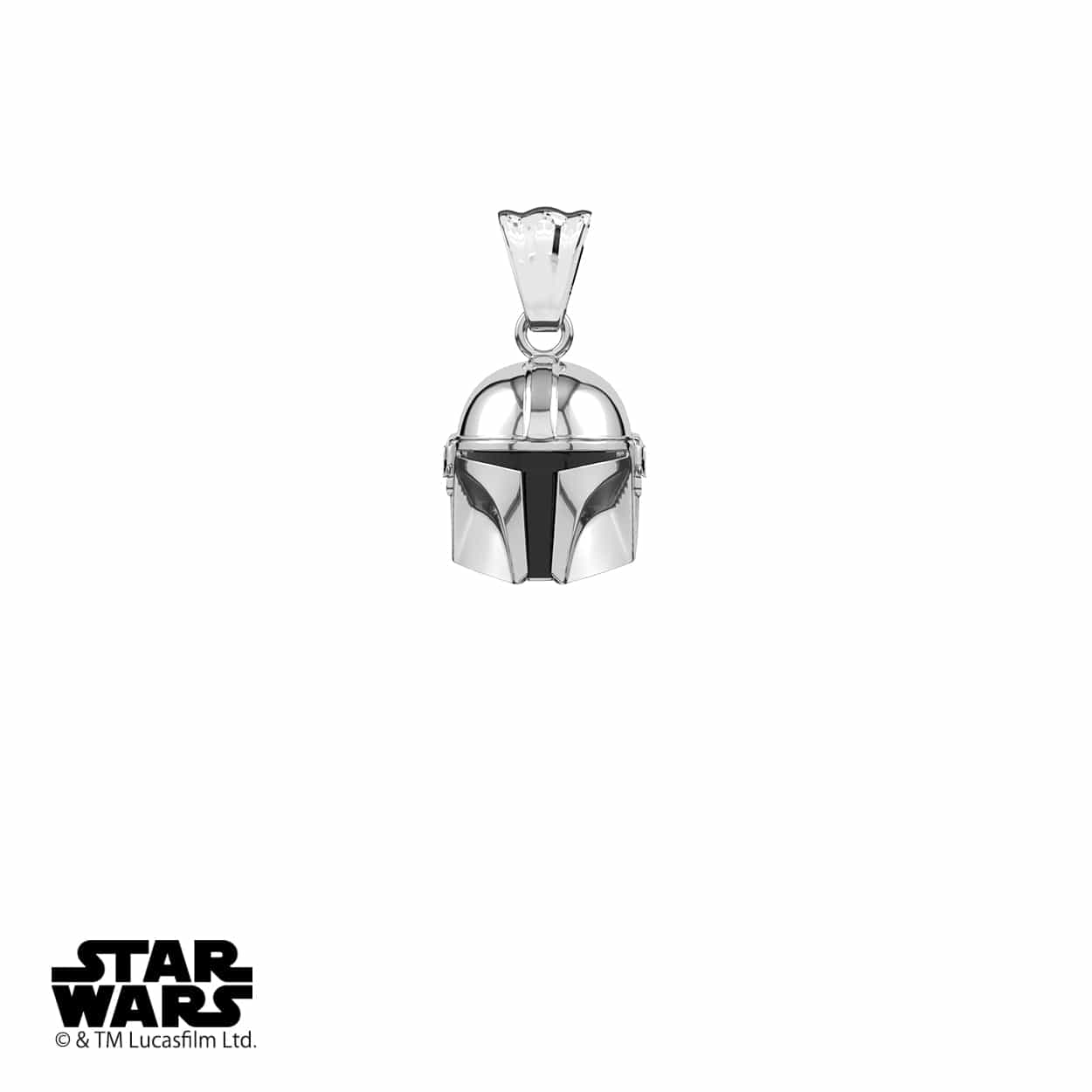 Officially licensed Star Wars jewelry by MISTERVERSE, Mando pendant in chrome