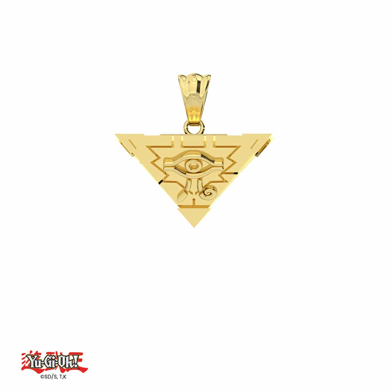 Officially licensed anime necklace, the Yu-Gi-Oh Millennium Puzzle pendant in gold