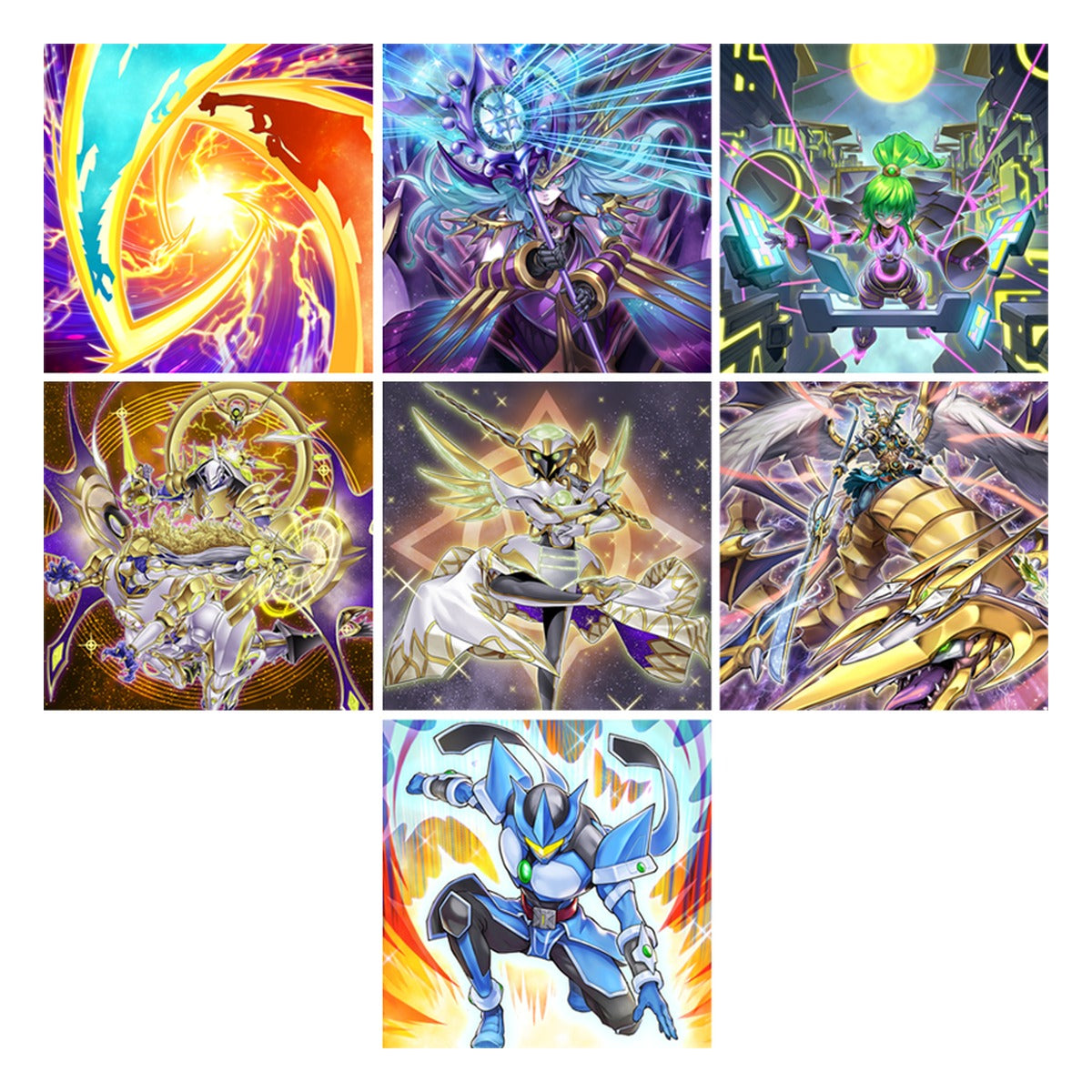 Battles of Legend: Glorious Gallery extended art card artwork, including Dragon Master Magia and Chaos Angel