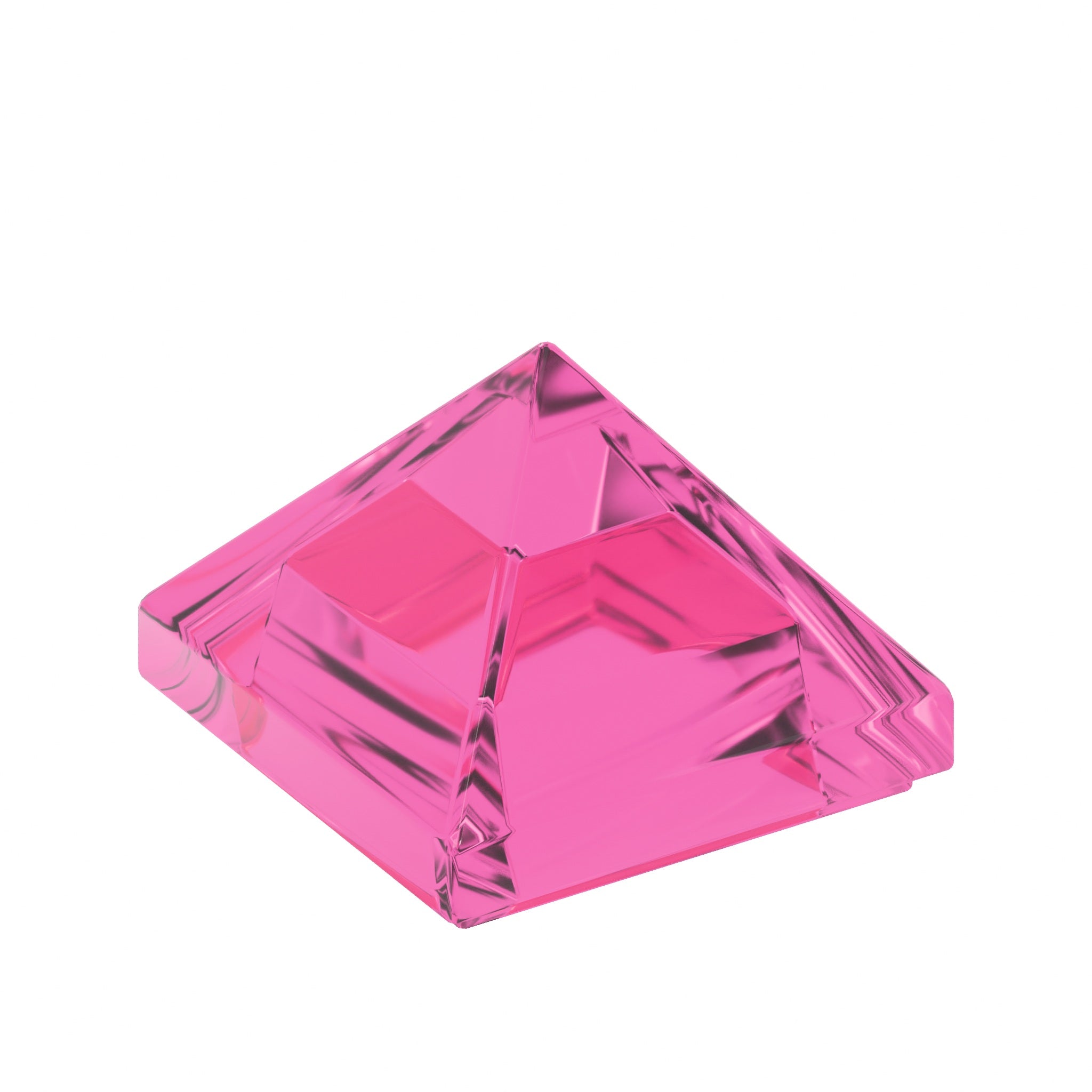 CONNEX Tile · 1x1 Pyramid · Trans Neon Pink - front