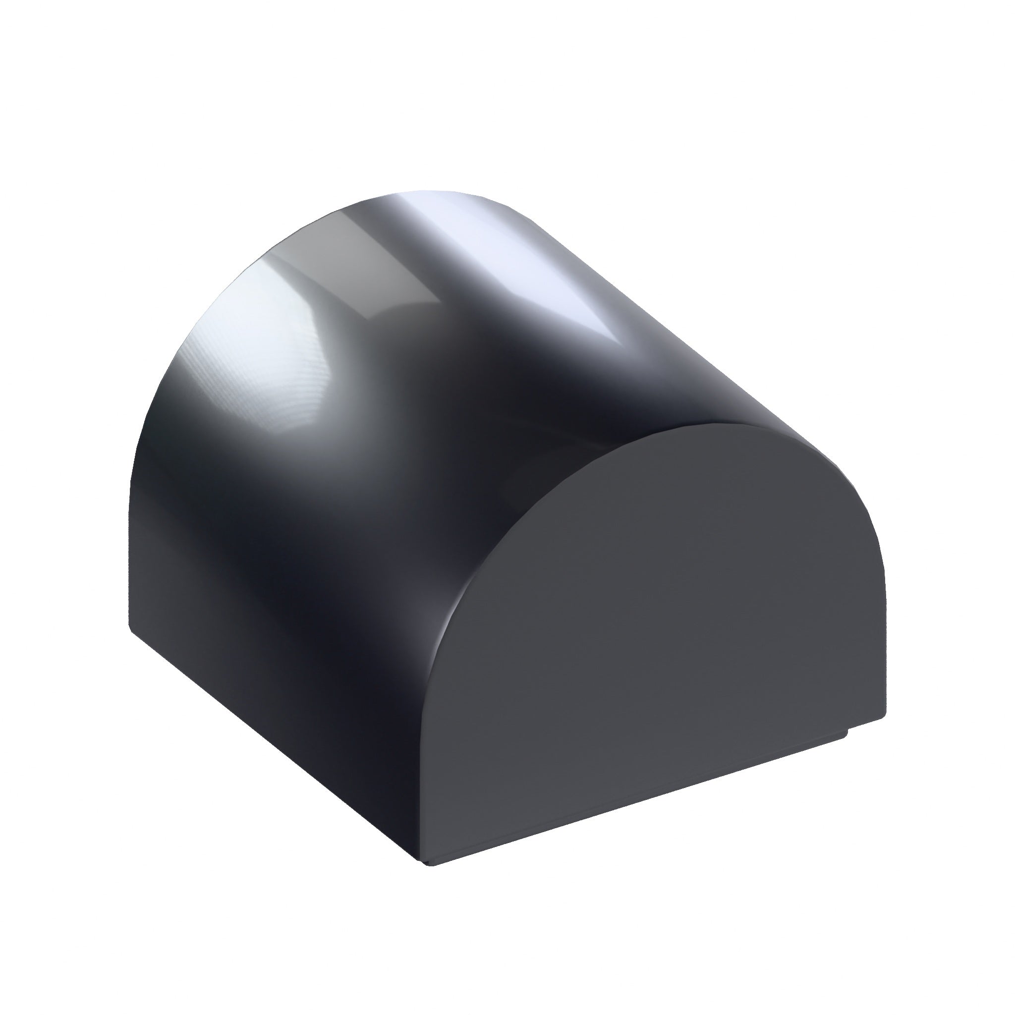 CONNEX Tile · 1x1 Curved Slope · Black - front