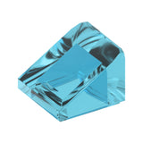 CONNEX Tile · 1x1 Slope · Trans Light Blue - front