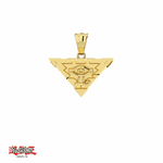 Enhanced hyper-realistic 18k yellow gold Millennium Puzzle pendant