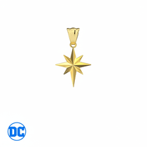 Enhanced photorealistic DC Comics Gold Star Pendant with pure white background