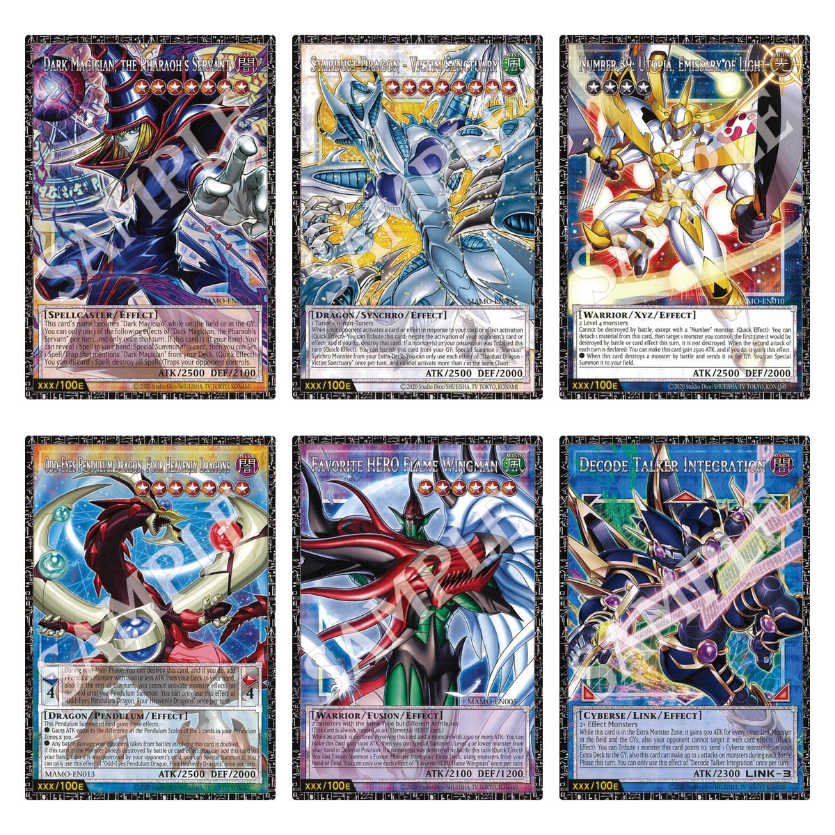 Magnificent Monsters Grand Master Rare cards, serial numbered 001 to 100, hieroglyphic borders