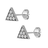 The Pavé Triangle Stud Earring