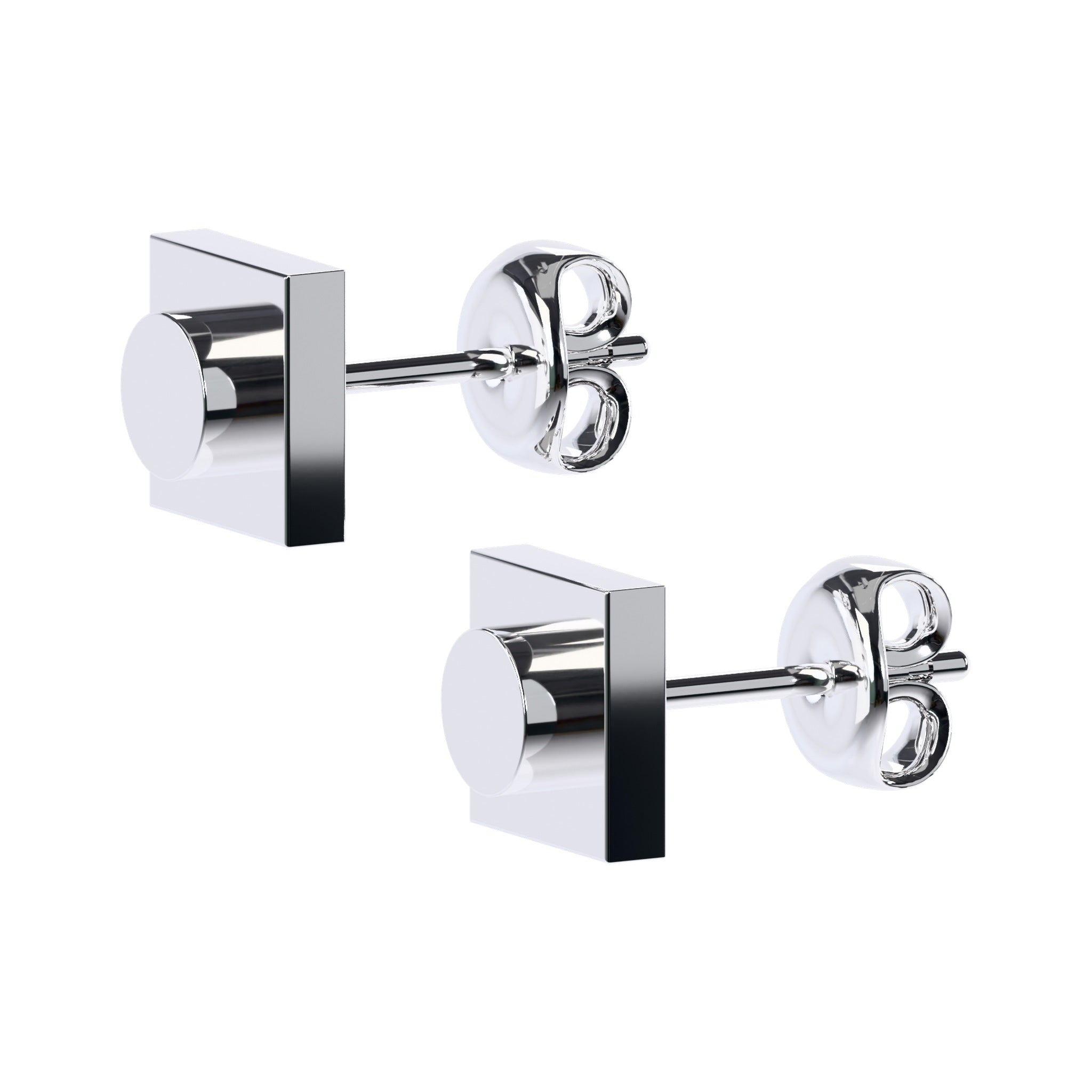 CONNEX Stud Earring · 1x1 Square · Chrome - photo 5