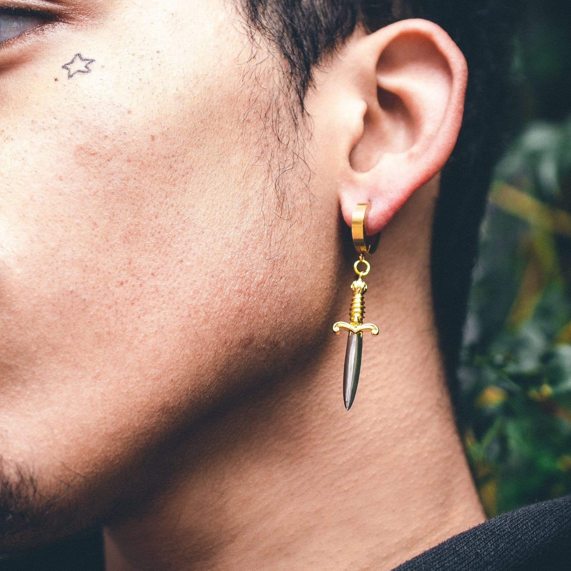 Dagger deals earrings mens